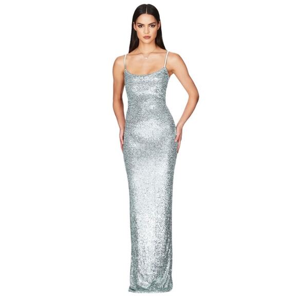 NWT Nookie Lovers Nothing Maxi Sequin Gown Mint M - Picture 2 of 16